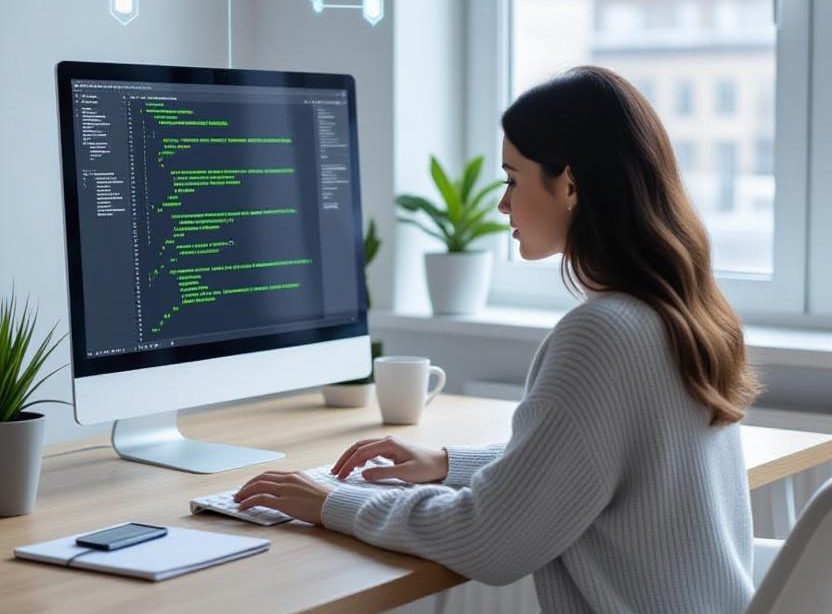writer reviewing AI-generated text edits